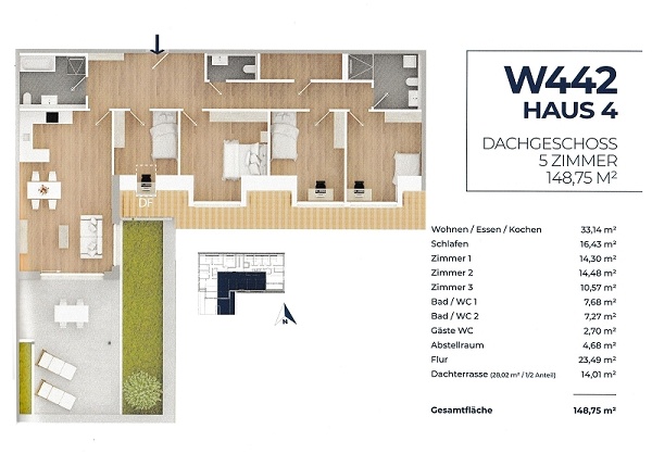 Ausstattungsbeispiel Dachgeschosswohnung Endingen