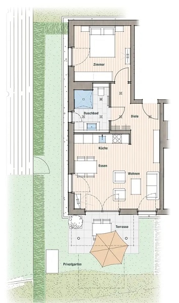 Grundriss Erdgeschosswohnung M�llheim
