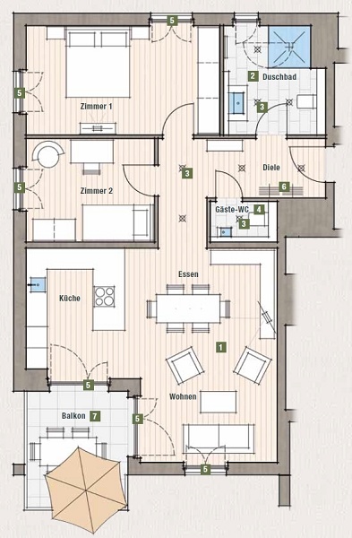 Grundriss Wohnung M�llheim