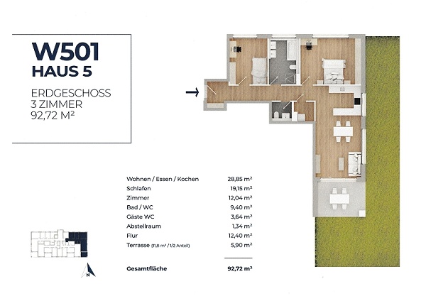 Grundriss Erdgeschosswohnung Endingen