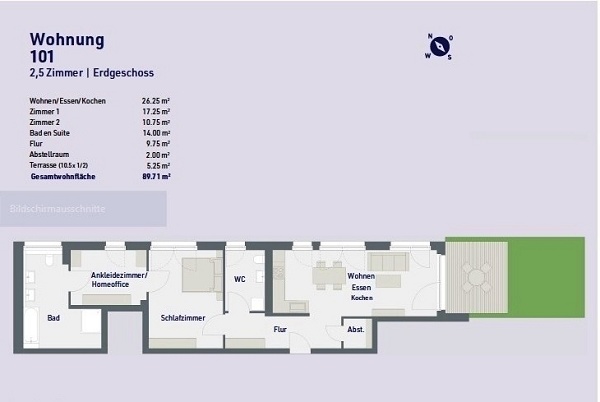 Grundriss Erdgeschosswohnung Schallstadt