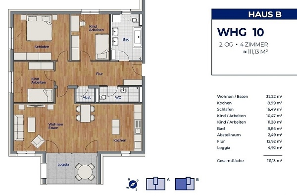 Grundriss Etagenwohnung Heitersheim