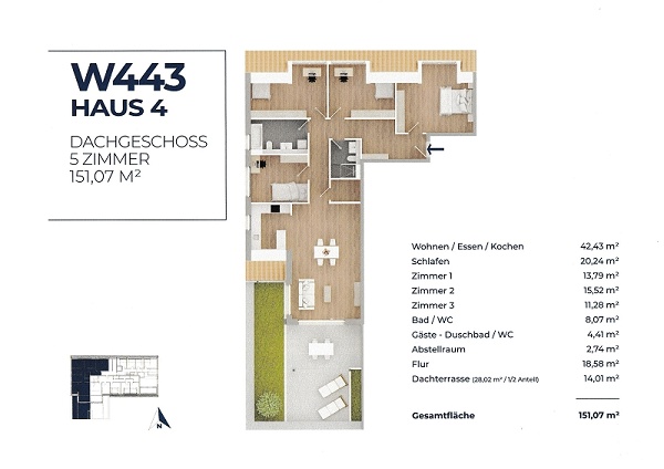 Ausstattungsbeispiel Dachgeschosswohnung Endingen