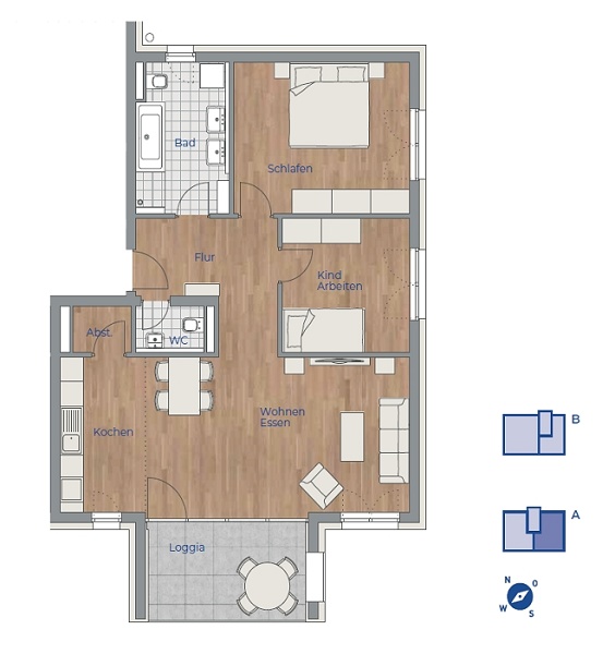 Grundriss Wohnung 2 Wohnung Heitersheim