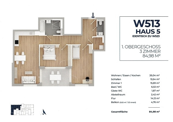 Grundriss Etagenwohnung Endingen
