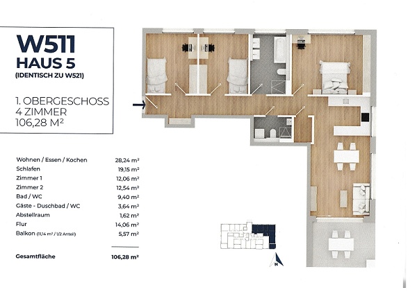 Grundriss Etagenwohnung Endingen